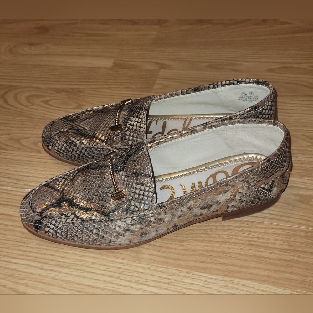 Sam Edelman Lorain Snake Skin Leather Loafers Size 7.5